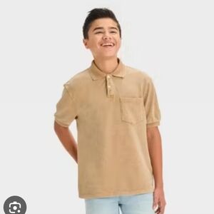 Boy's Relaxed Short Sleeve Polo - Tan - Art Class - S(6/7)